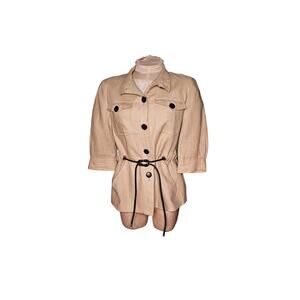 Zara women linen blend‎ jacket with tie Medium